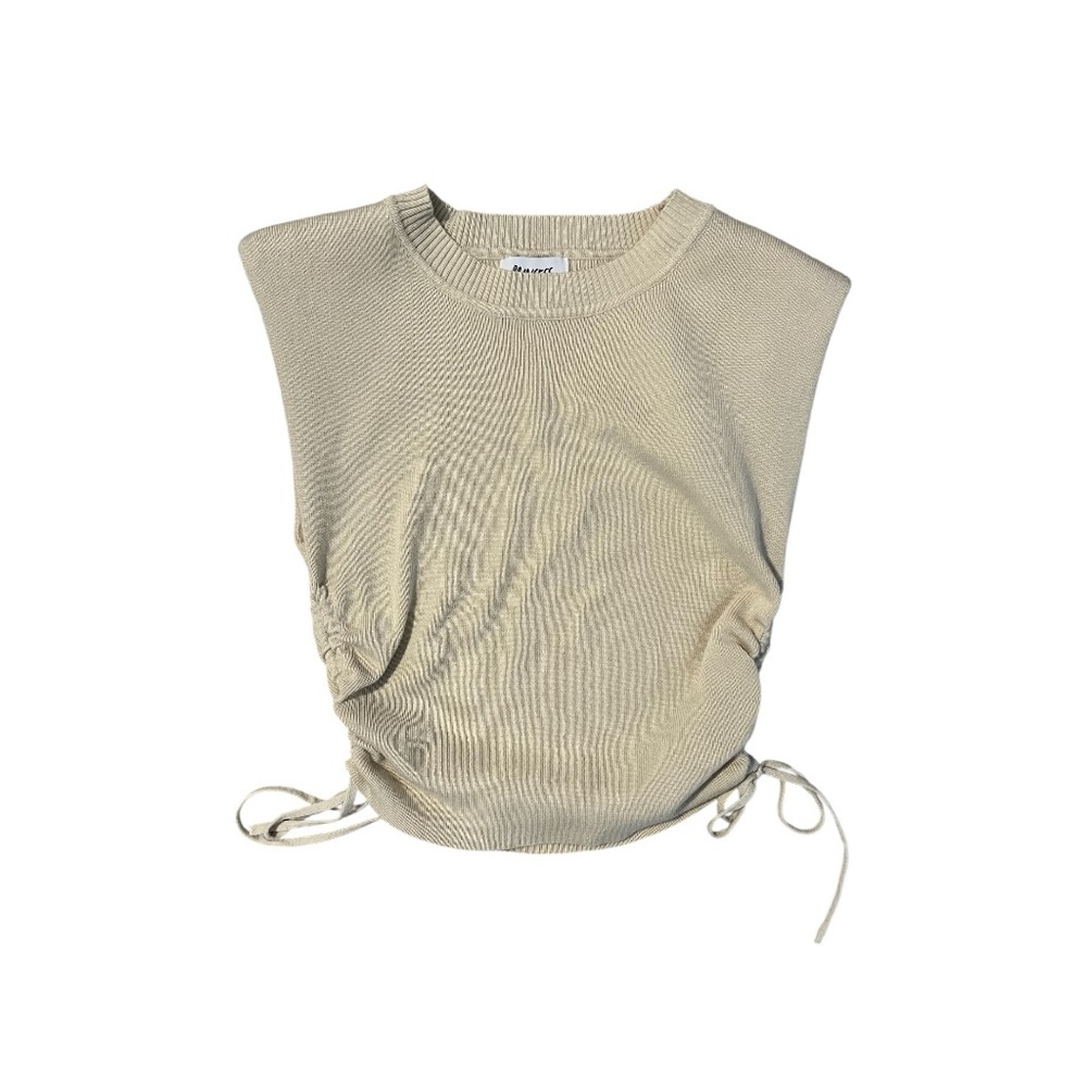 Beige Sleeveless Knit Top